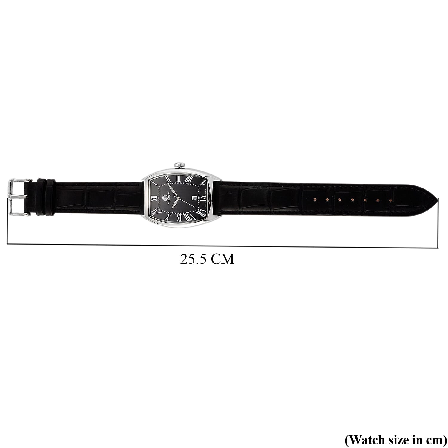 WILLIAM HUNT Limited Edition Japanese Miyota Movement 3ATM Water Resistant Watch With Genuine Leather Strap & Presentation Box - Black