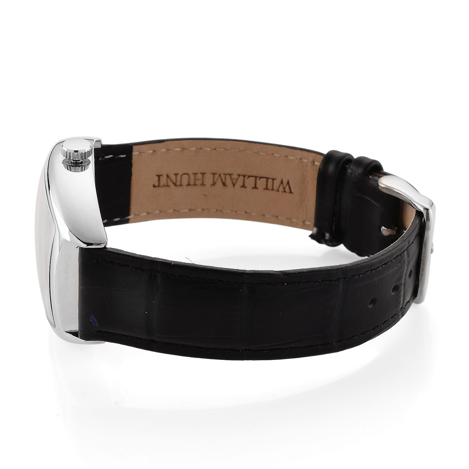 WILLIAM HUNT Limited Edition Japanese Miyota Movement 3ATM Water Resistant Watch With Genuine Leather Strap & Presentation Box - Black