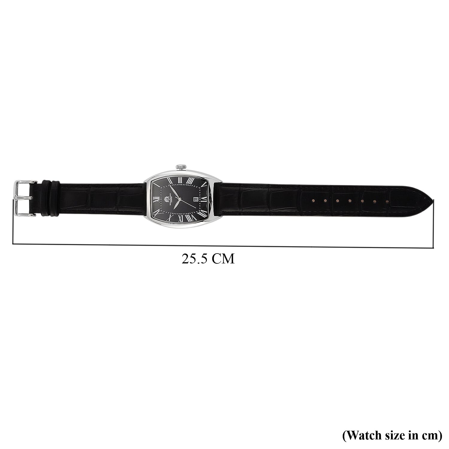 WILLIAM HUNT Limited Edition Japanese Miyota Movement 3ATM Water Resistant Watch With Genuine Leather Strap & Presentation Box - Black