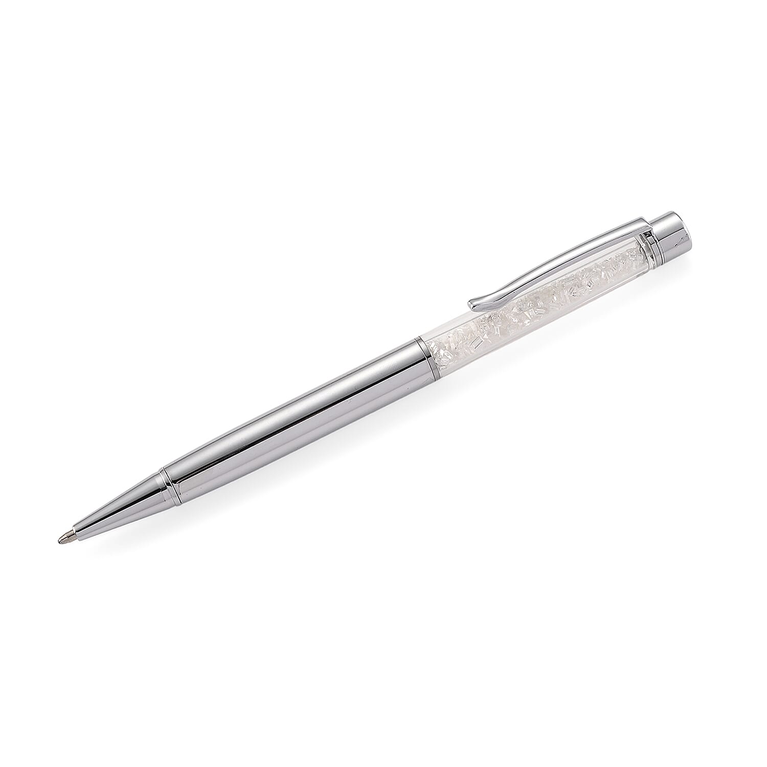 White Colour Moissanite Pen in Silver Tone