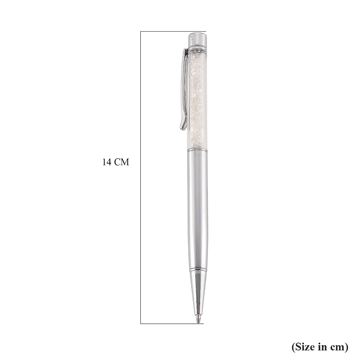 White Colour Moissanite Pen in Silver Tone