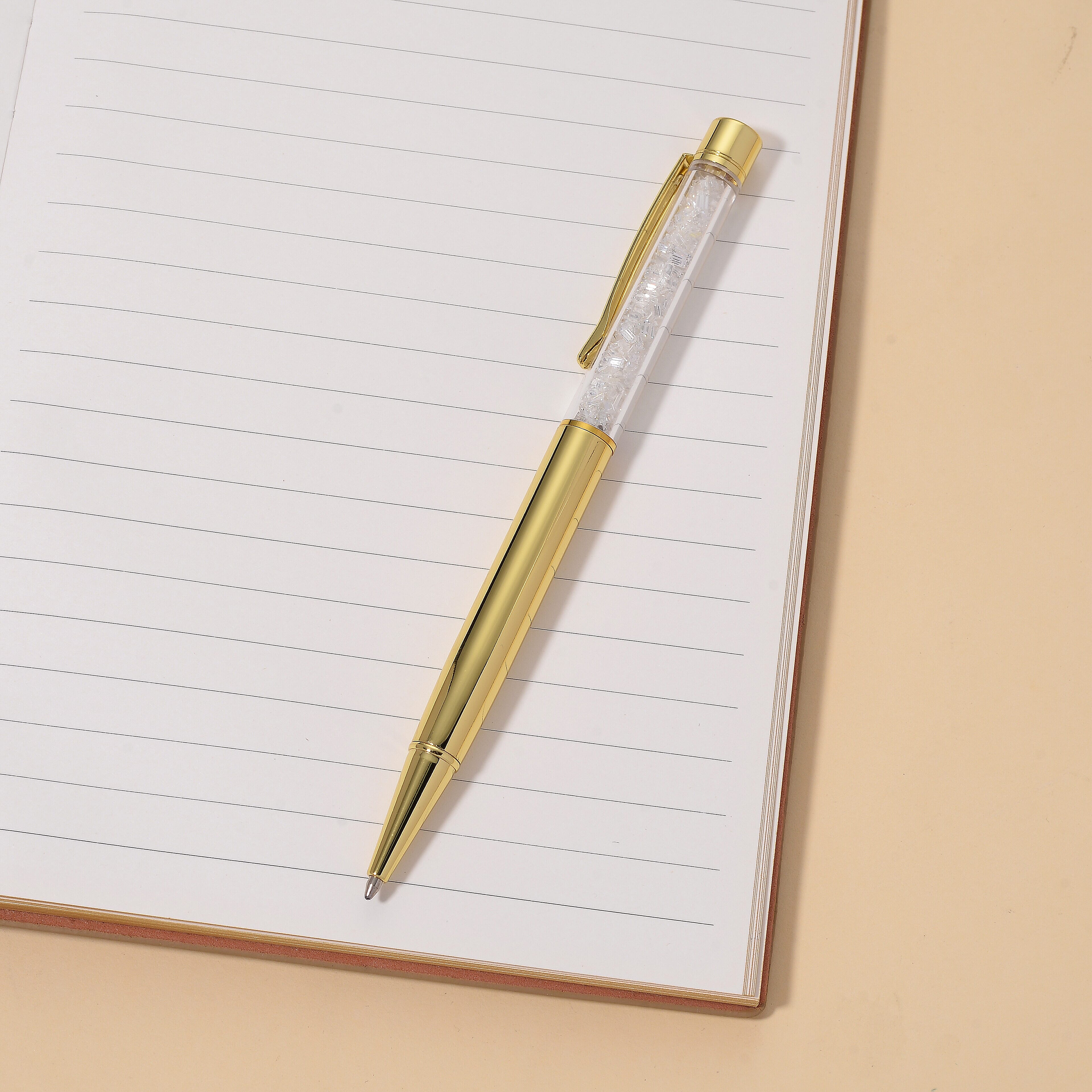 White Colour Moissanite Pen in Yellow Gold Tone