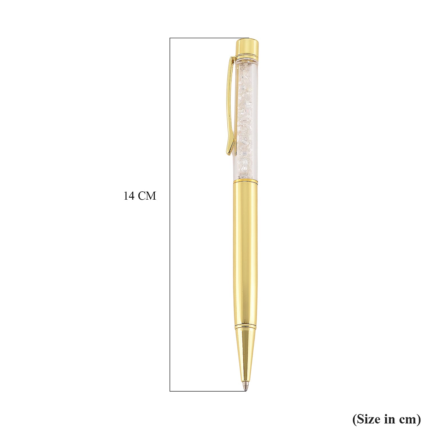 White Colour Moissanite Pen in Yellow Gold Tone