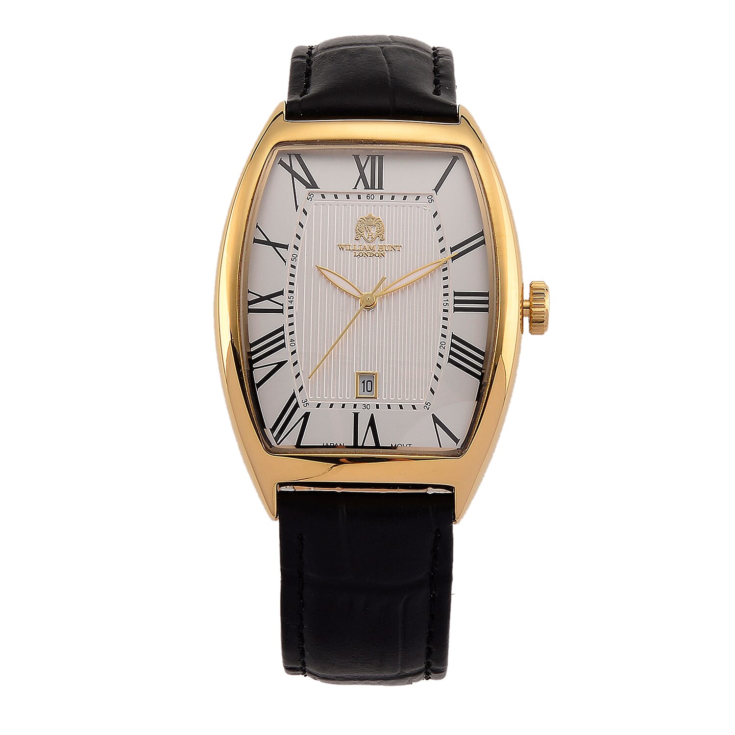 WILLIAM HUNT Limited Edition Japanese Miyota Movement 3ATM Water Resistant Watch With Genuine Leather Strap & Presentation Box - White