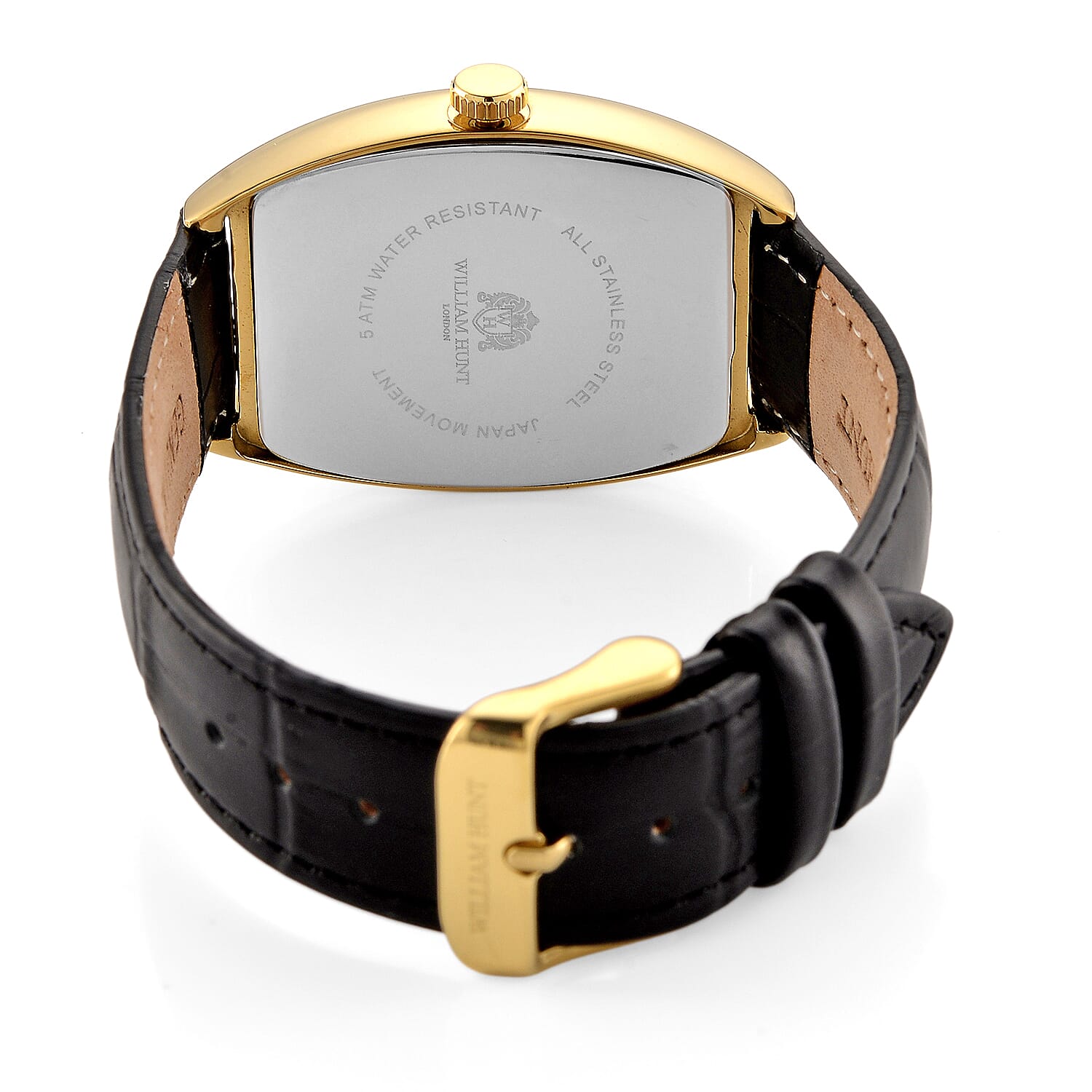 WILLIAM HUNT Limited Edition Japanese Miyota Movement 3ATM Water Resistant Watch With Genuine Leather Strap & Presentation Box - White