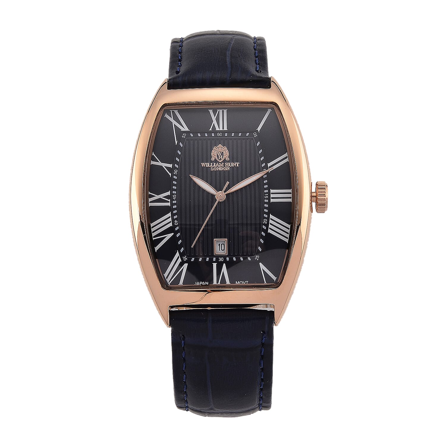 WILLIAM HUNT Limited Edition Japanese Miyota Movement 3ATM Water Resistant Watch With Genuine Leather Strap & Presentation Box - Rose