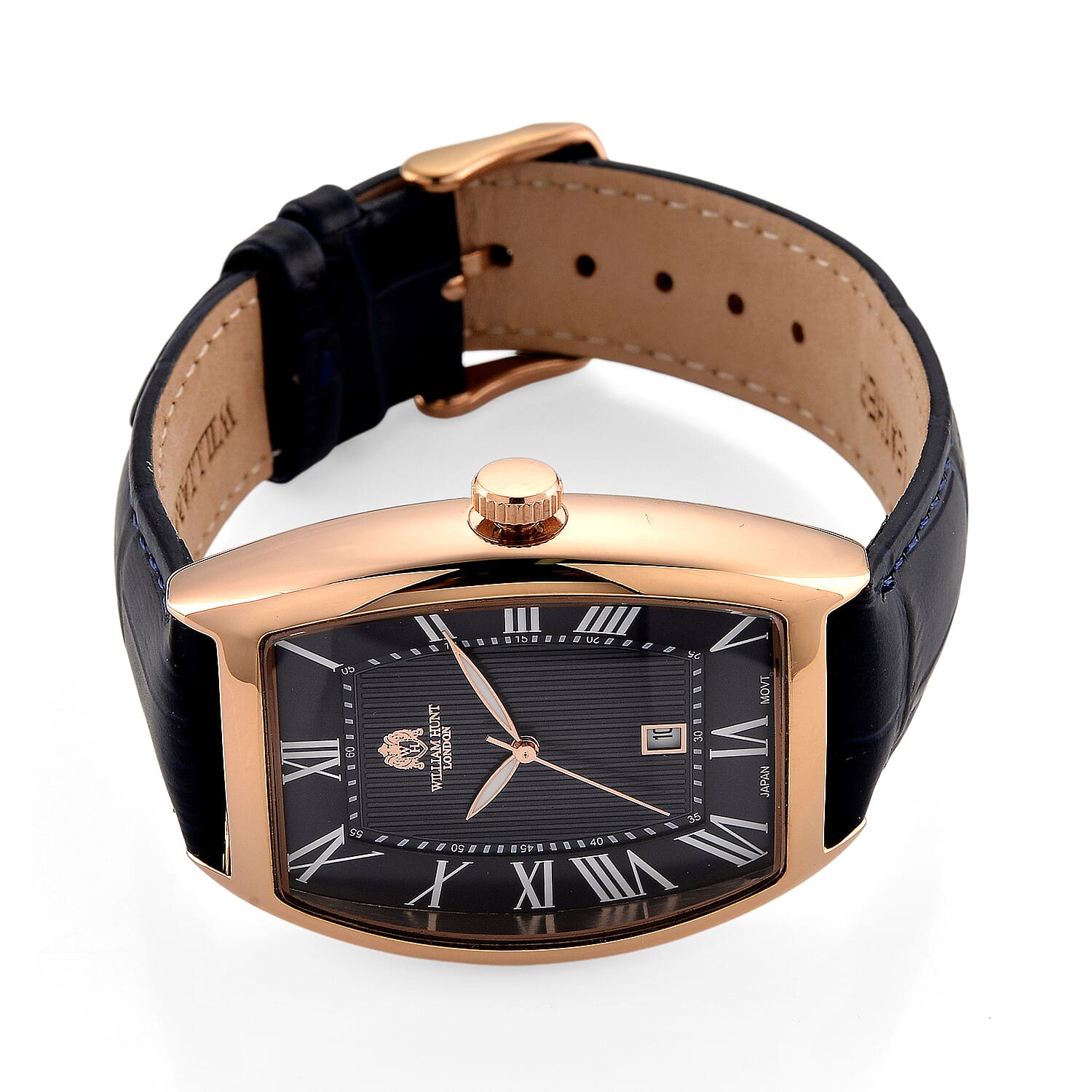 WILLIAM HUNT Limited Edition Japanese Miyota Movement 3ATM Water Resistant Watch With Genuine Leather Strap & Presentation Box - Rose