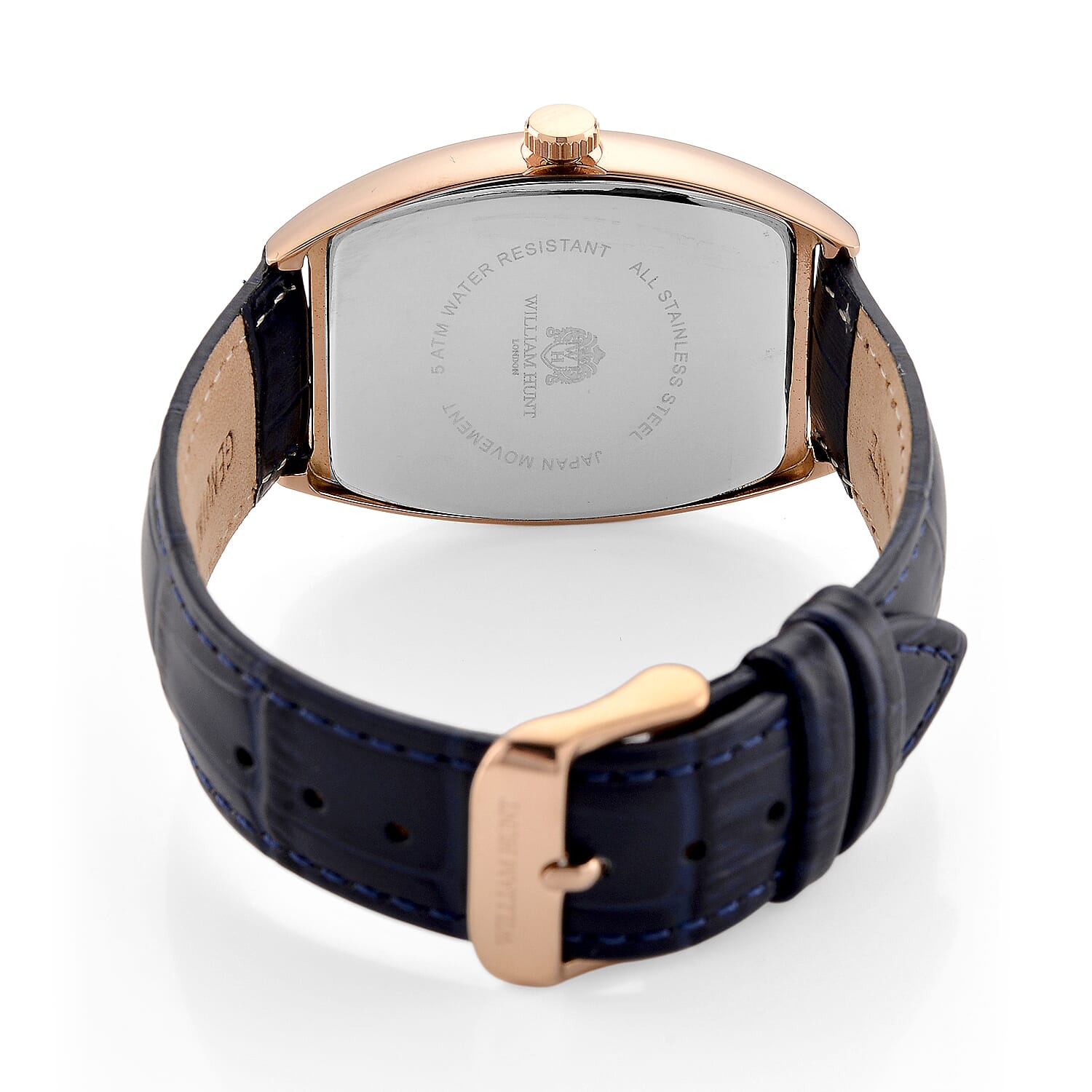 WILLIAM HUNT Limited Edition Japanese Miyota Movement 3ATM Water Resistant Watch With Genuine Leather Strap & Presentation Box - Rose