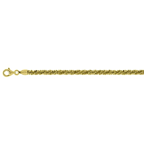 Yellow Gold Plated Sterling Silver Necklace (Size - 30) with Lobster Clasp, Silver Wt. 49.25 Gms