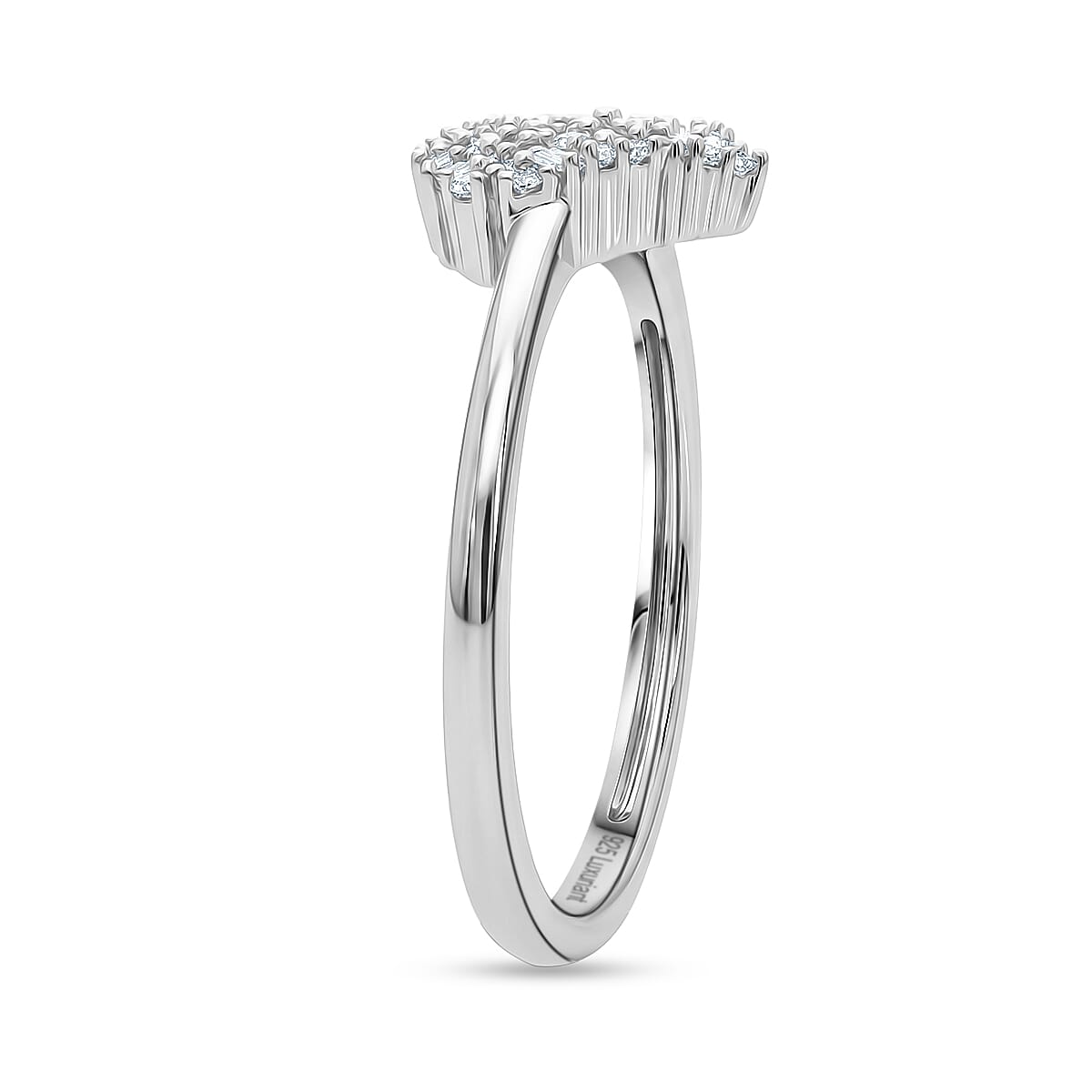Luxuriant SI-GH Lab Grown Diamond Ring in Rhodium Overlay Sterling Silver