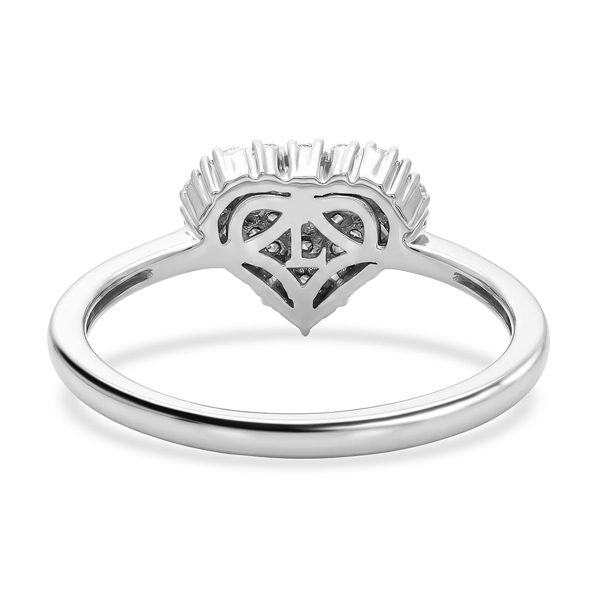 Luxuriant SI-GH Lab Grown Diamond Ring in Rhodium Overlay Sterling Silver