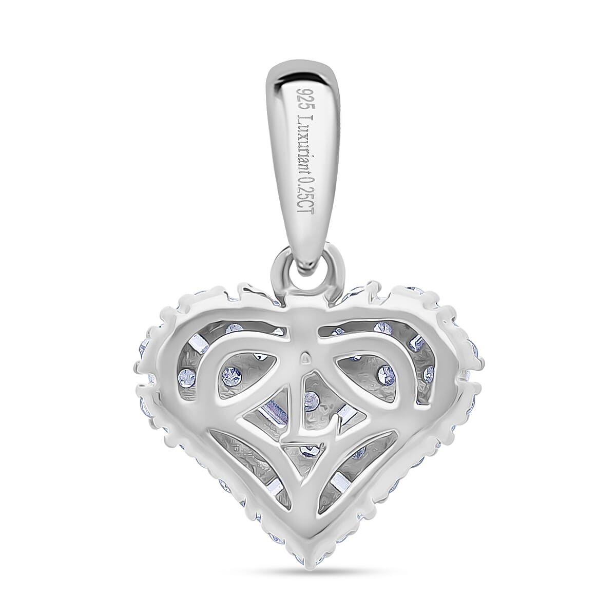 Luxuriant SI-GH Lab Grown Diamond Pendant in Rhodium Overlay Sterling Silver 0.25 Ct.