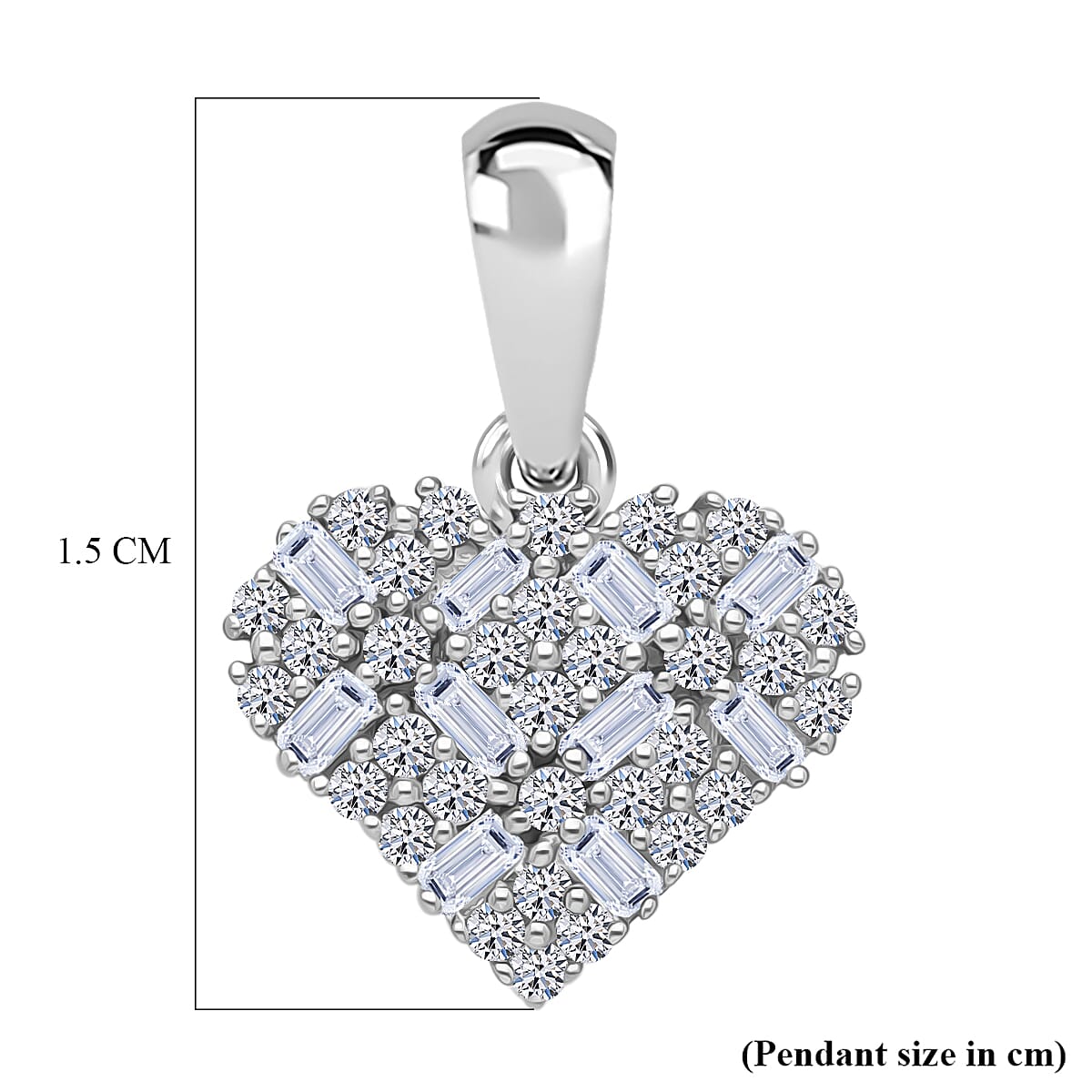 Luxuriant SI-GH Lab Grown Diamond Pendant in Rhodium Overlay Sterling Silver 0.25 Ct.