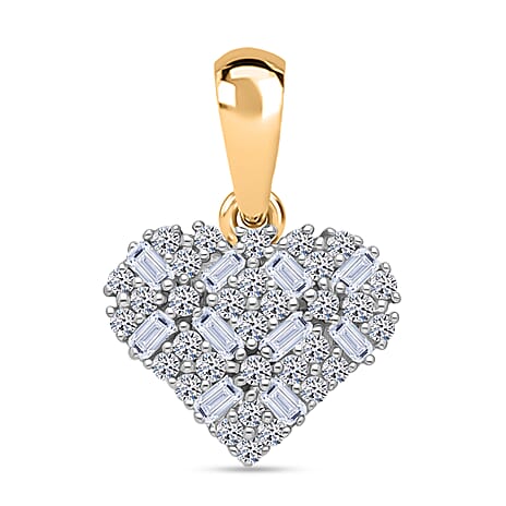 Luxuriant SI-GH Lab Grown Diamond Pendant in 18K Vermeil Yellow Gold Plated Sterling Silver 0.25 Ct.