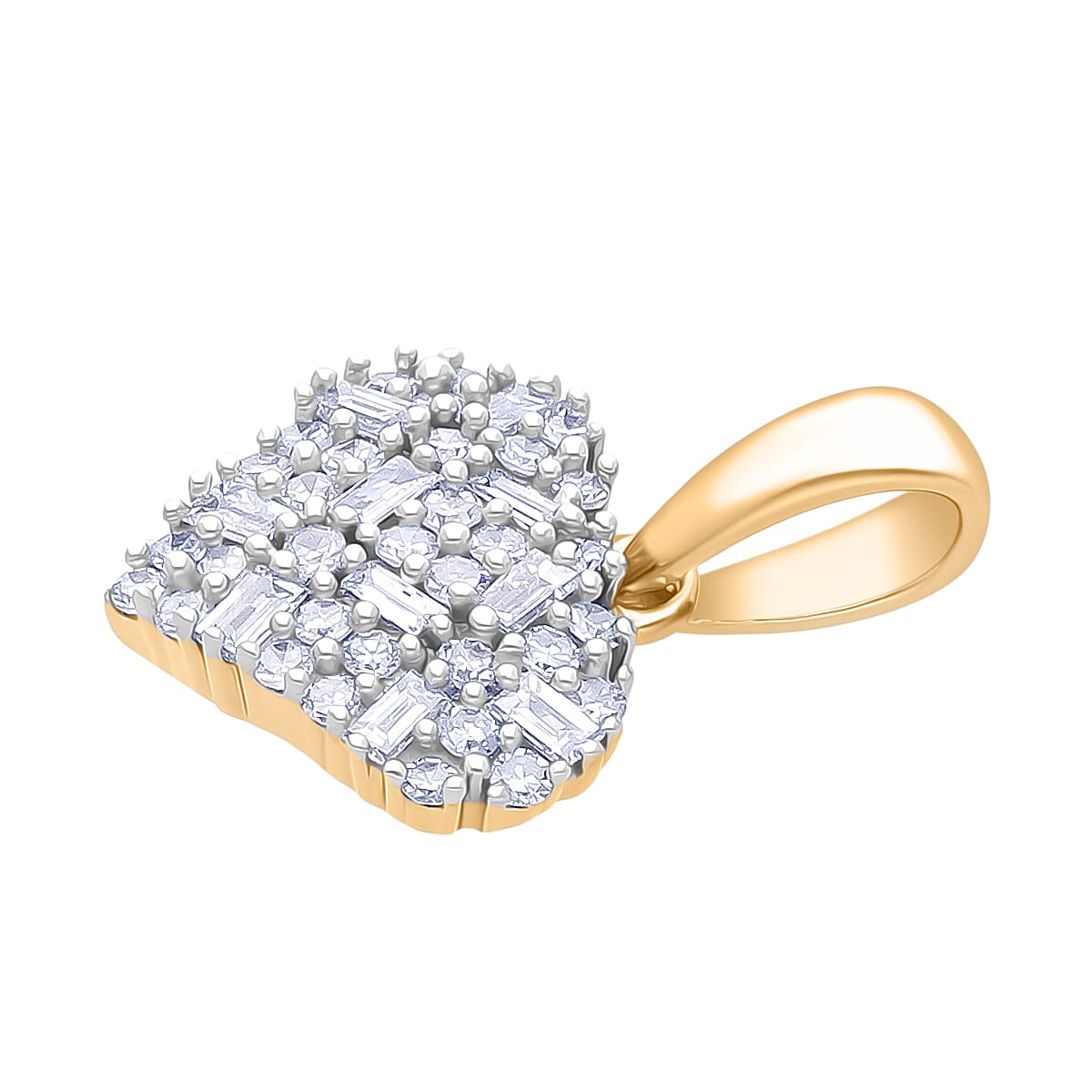 Luxuriant SI-GH Lab Grown Diamond Pendant in 18K Vermeil Yellow Gold Plated Sterling Silver 0.25 Ct.