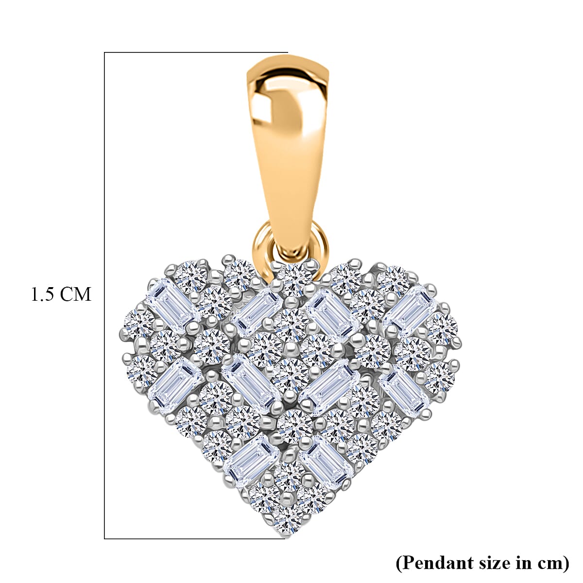 Luxuriant SI-GH Lab Grown Diamond Pendant in 18K Vermeil Yellow Gold Plated Sterling Silver 0.25 Ct.