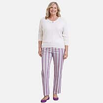 Pure And Natural Crew Neck Knitted Cardigans (Size 10) - White