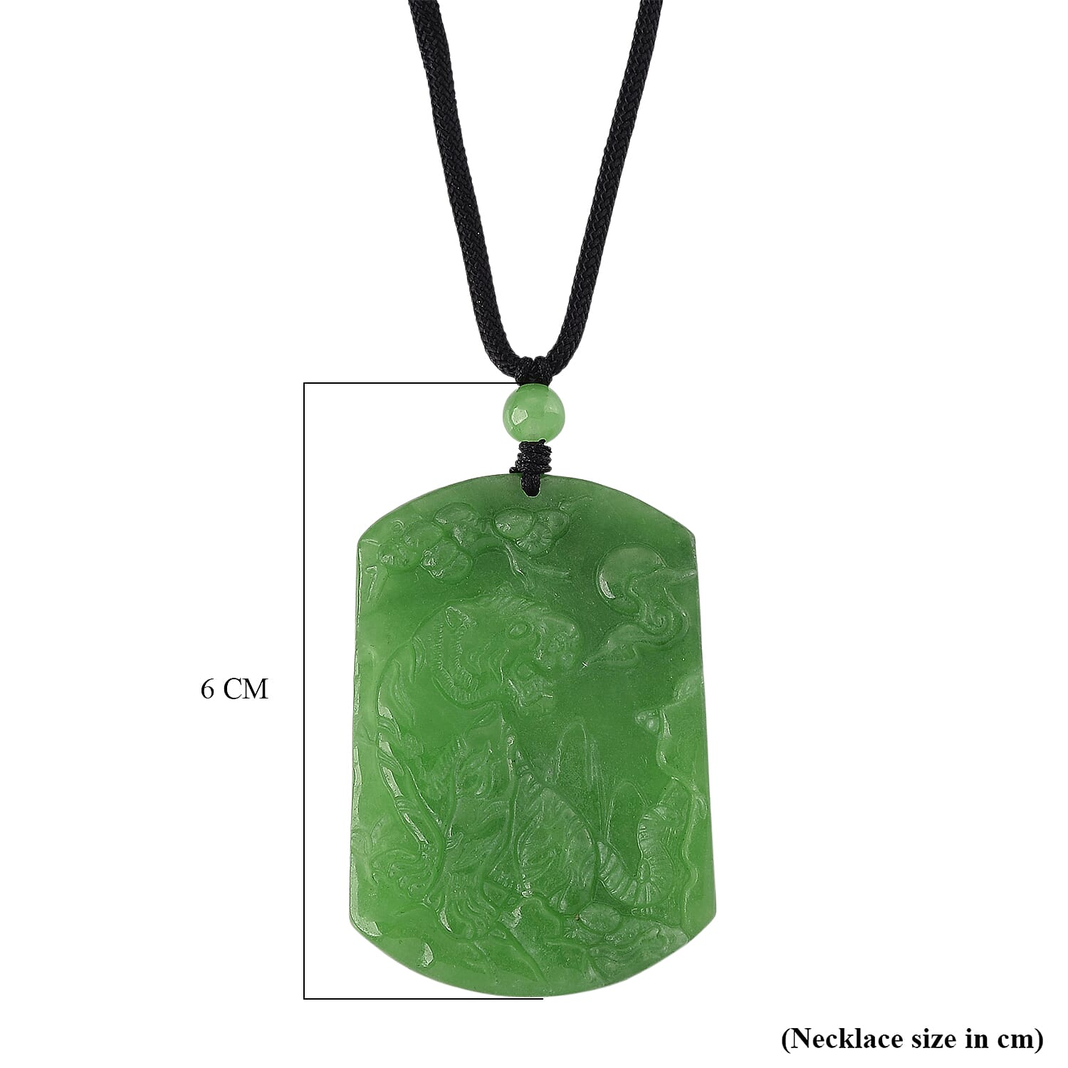 Enhanced Green Jade Beads Necklace (Size - 28) with Adjustable Cotton Thread 110.00 Ct.