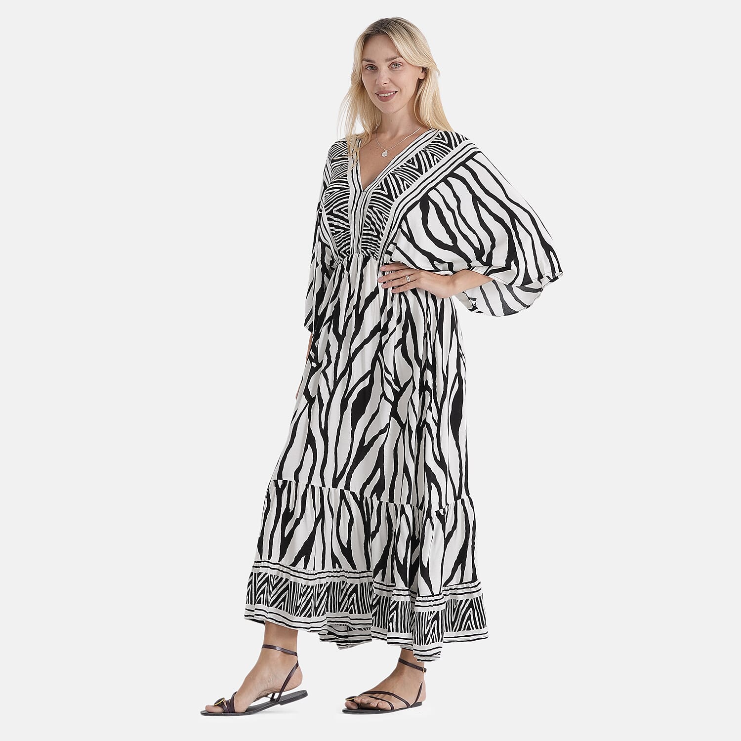 La Marey Printed Dress (Size - One Size) - Black White