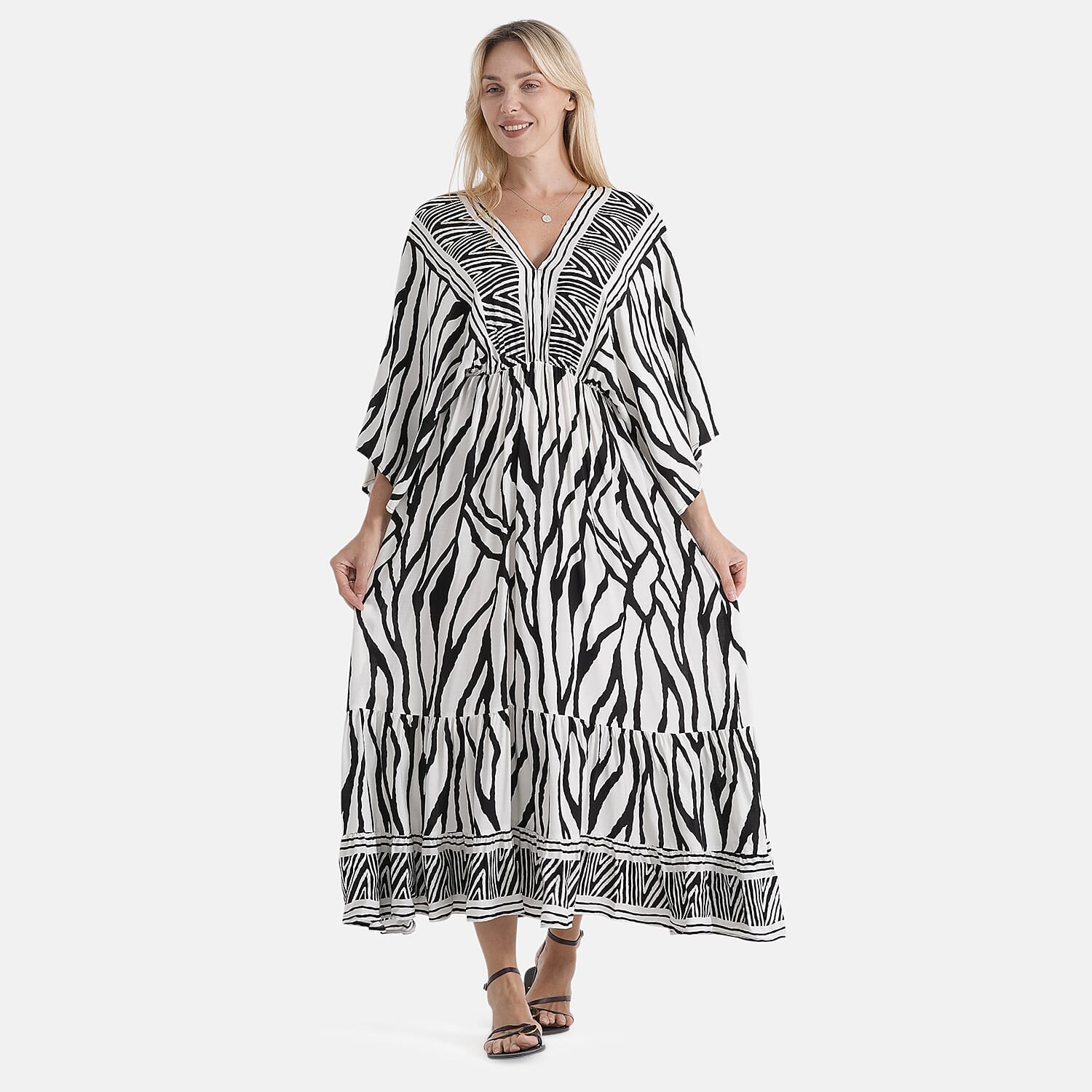 La Marey Printed Dress (Size - One Size) - Black White