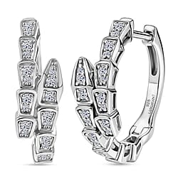 LUXURIANT Lab Grown Diamond Serpentine Hoop Earring in 18K Vermeil Yellow Gold Over Sterling Silver