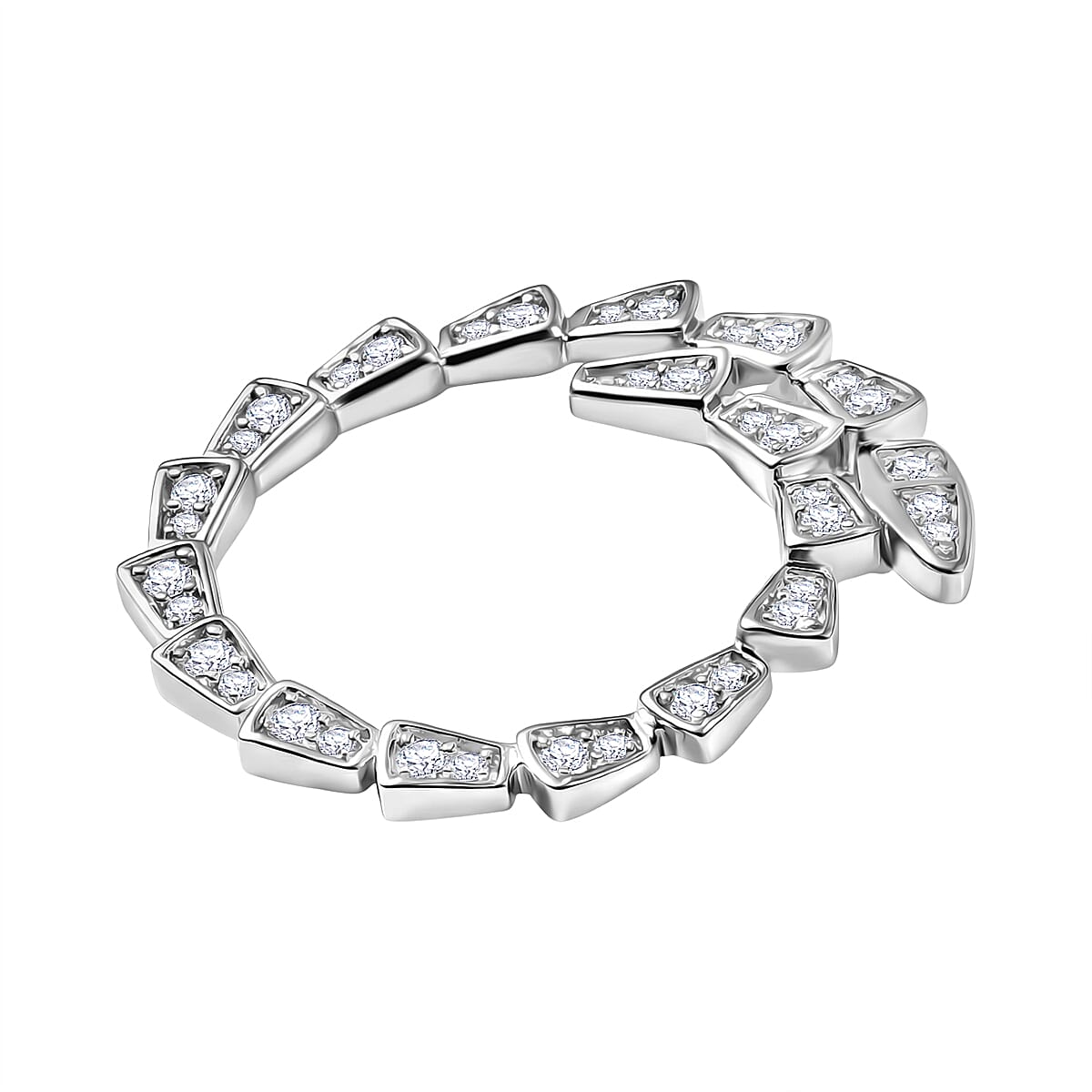 Luxuriant SI-G-H Lab Grown Diamond Circle Pendant in Rhodium Overlay Sterling Silver