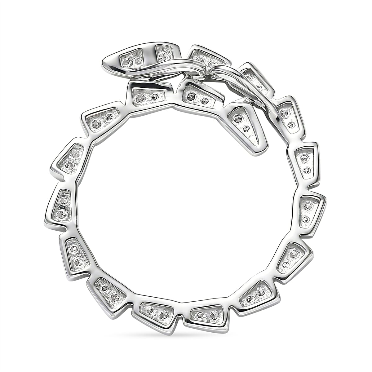 Luxuriant SI-G-H Lab Grown Diamond Circle Pendant in Rhodium Overlay Sterling Silver