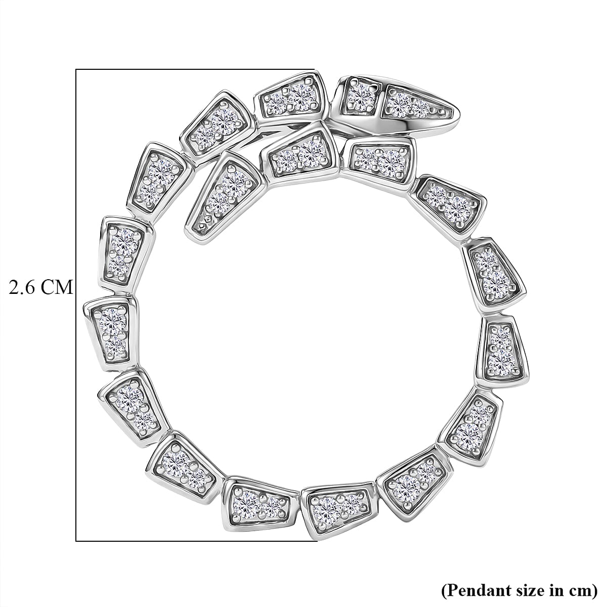 Luxuriant SI-G-H Lab Grown Diamond Circle Pendant in Rhodium Overlay Sterling Silver