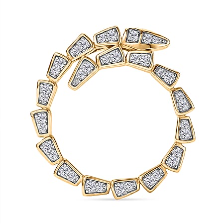 LUXURIANT Lab Grown Diamond Circle Pendant in 18K Vermeil Yellow Gold Over Sterling Silver 0.31 Ct.