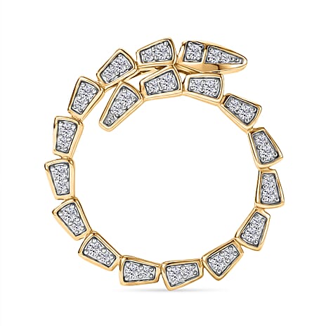 Luxuriant SI-G-H Lab Grown Diamond Circle Pendant in 18K Vermeil Yellow Gold Plated Sterling Silver