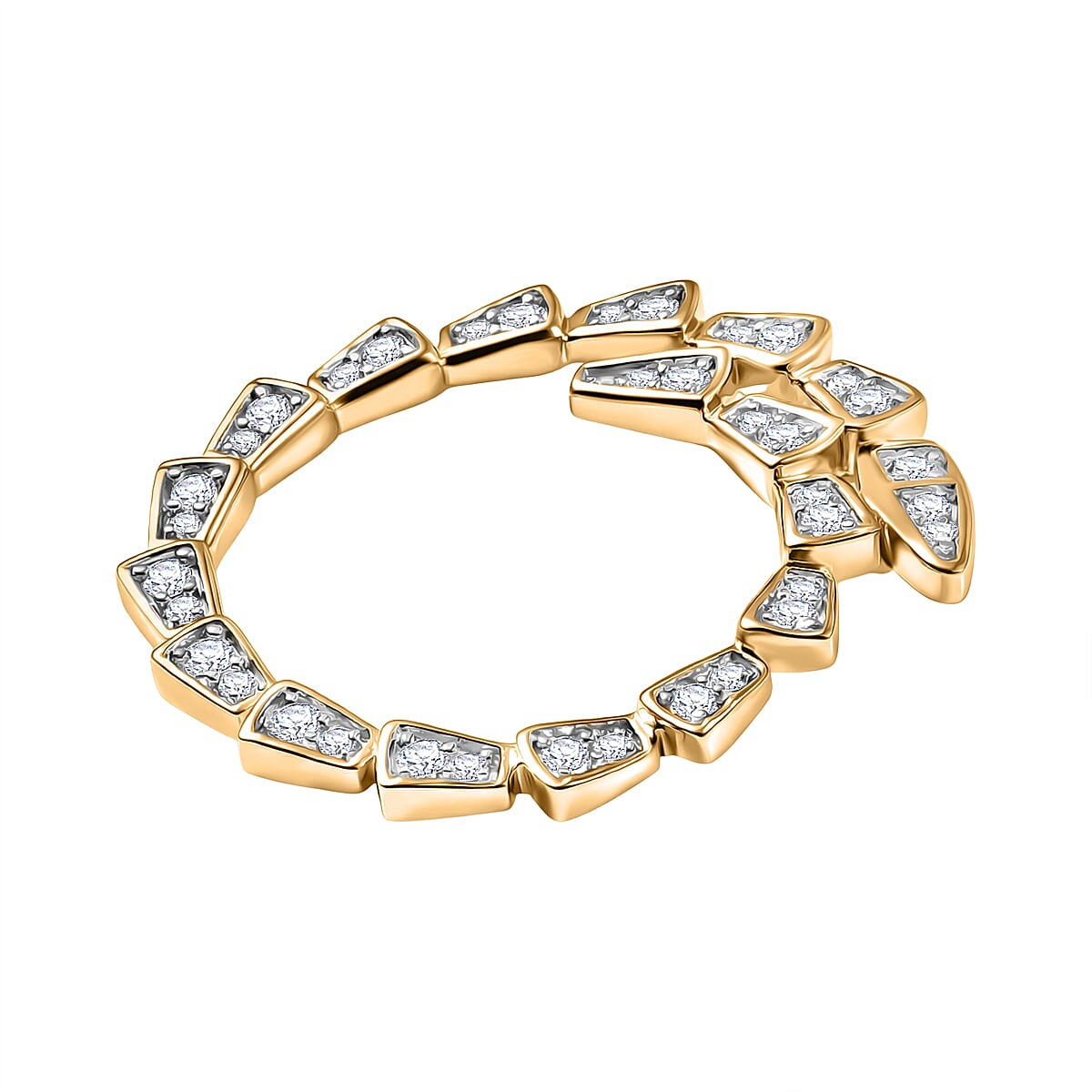 Luxuriant SI-G-H Lab Grown Diamond Circle Pendant in 18K Vermeil Yellow Gold Plated Sterling Silver