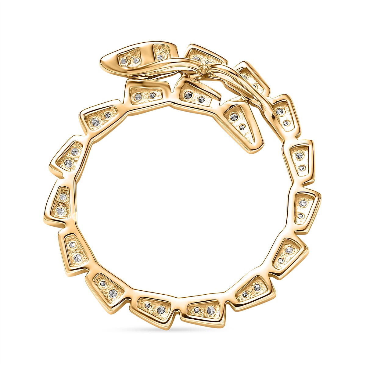 Luxuriant SI-G-H Lab Grown Diamond Circle Pendant in 18K Vermeil Yellow Gold Plated Sterling Silver