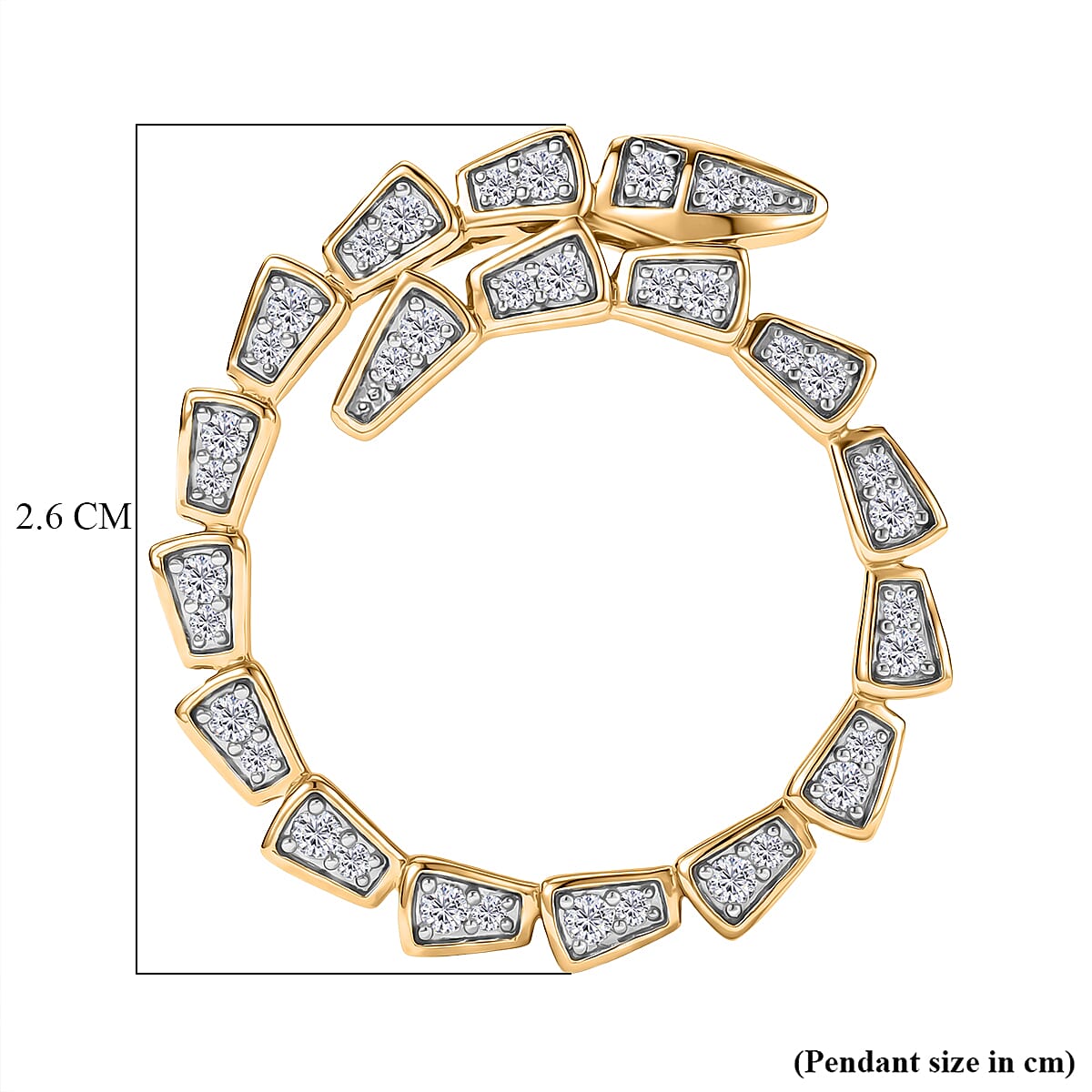 Luxuriant SI-G-H Lab Grown Diamond Circle Pendant in 18K Vermeil Yellow Gold Plated Sterling Silver