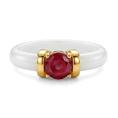 D'Joy Fissure Filled Ruby, Jade Fancy Ring Sterling Silver  14.350  Ct.
