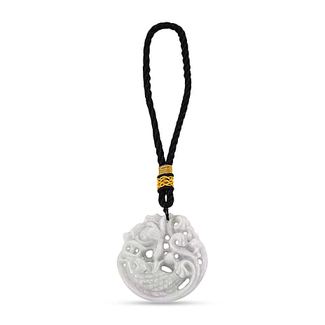 Vista Crest Hand-Carved Openwork Good Luck Charm with Black Cotton Cord 49.00 Gms