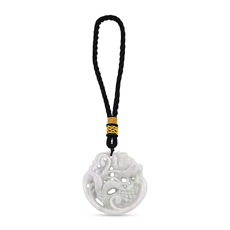 Vista Crest Hand-Carved Openwork Good Luck Charm with Black Cotton Cord 49.00 Gms