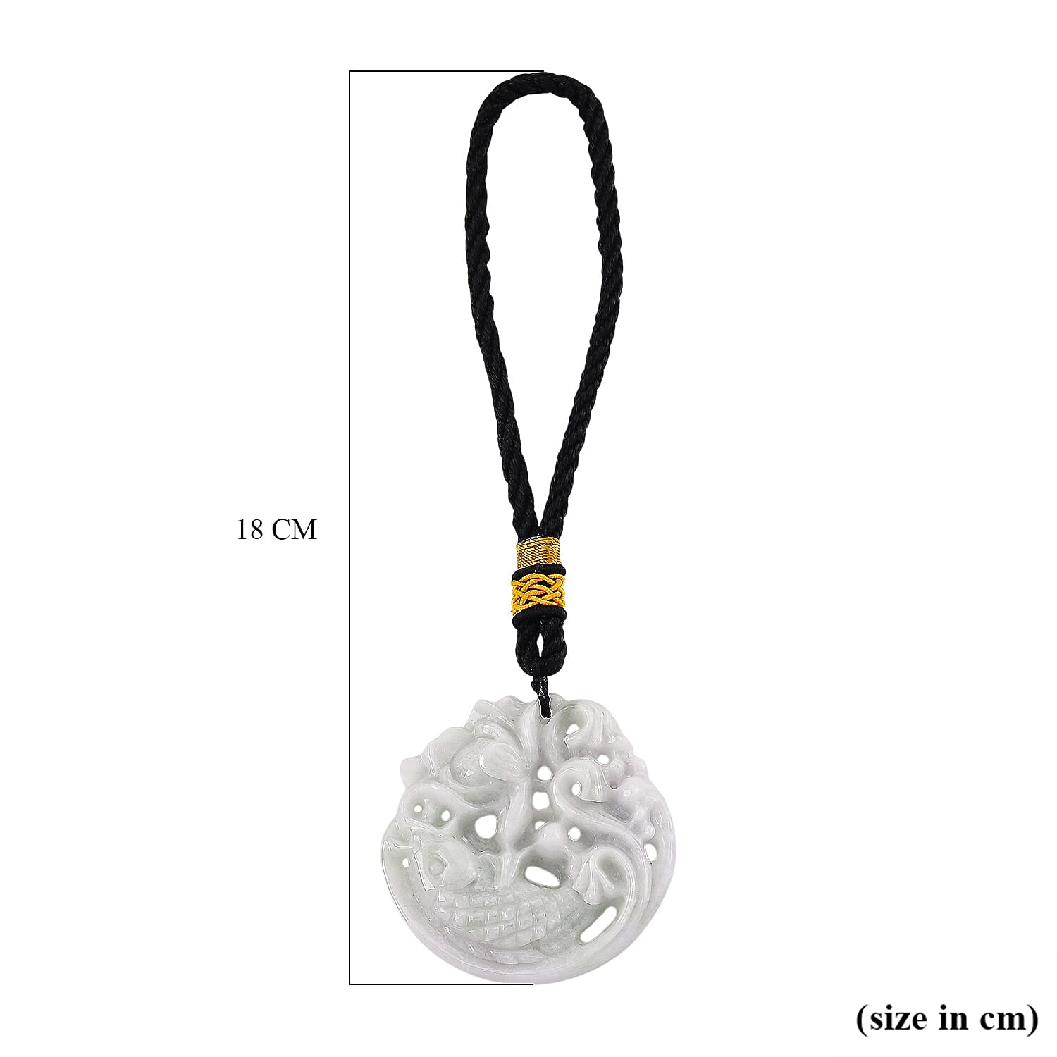 Vista Crest Hand-Carved Openwork Good Luck Charm with Black Cotton Cord 49.00 Gms