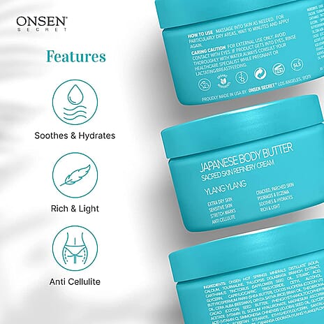 Japanese Body Butter - Intensified Hdyraton for Dry - Cracked Skin - Ylang Ylang