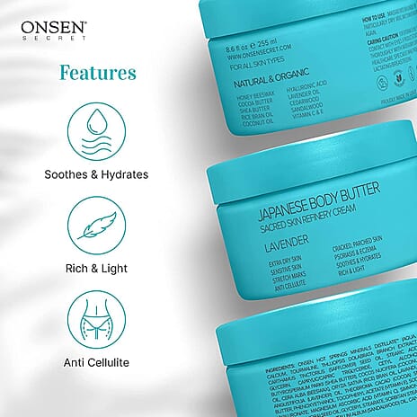 Japanese Body Butter - Intensified Hdyraton for Dry - Cracked Skin - Lavendar