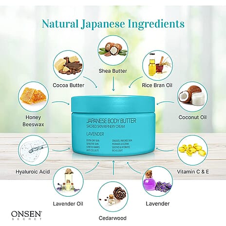 Japanese Body Butter - Intensified Hdyraton for Dry - Cracked Skin - Lavendar