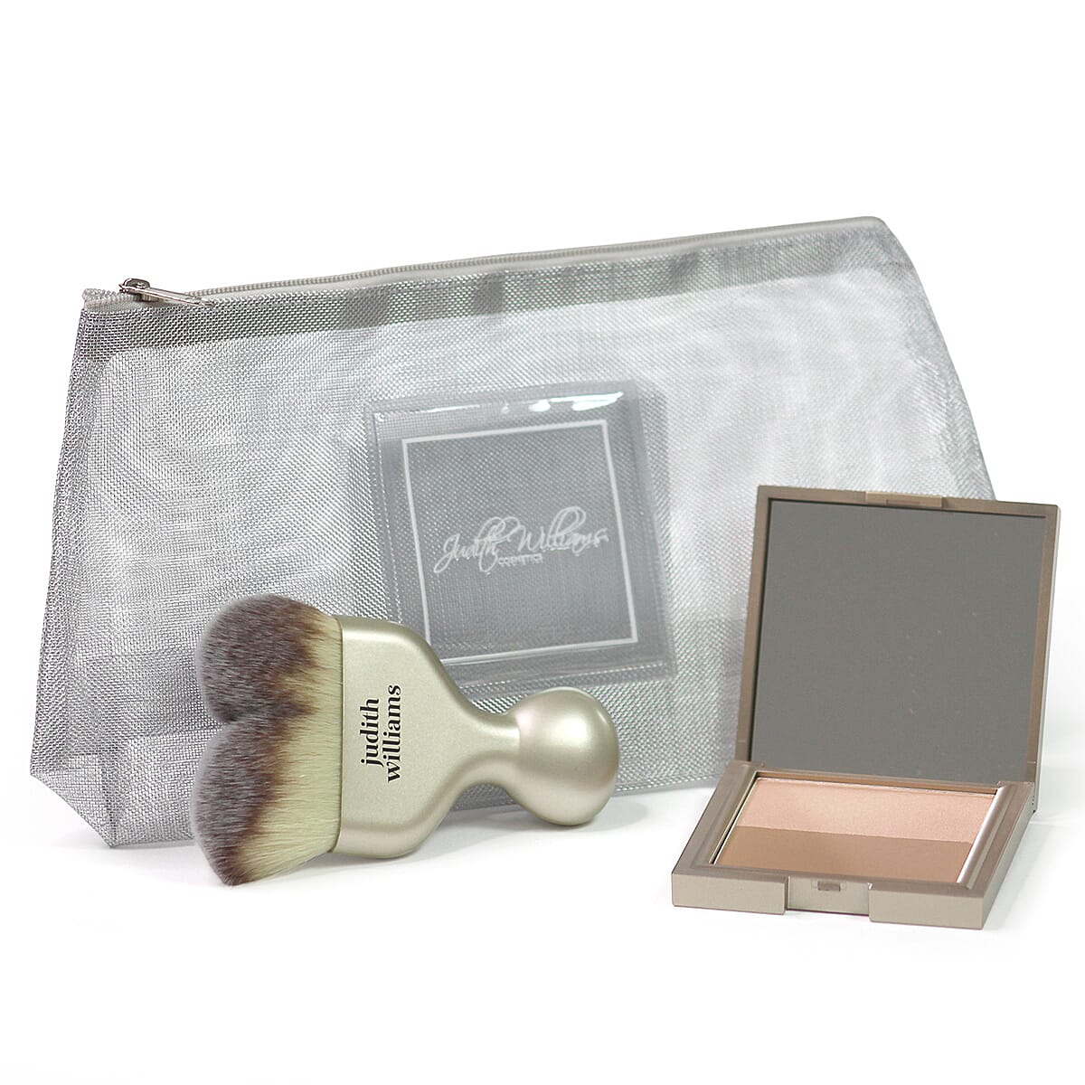 Judith Wlliams My Make up Bronze & Shine Powder 2 x 10g & My Make Up Crazy Hollywood Brush in Silver Mesh Bag