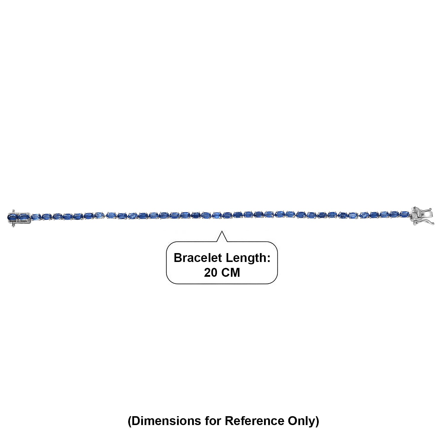 D'Joy Kyanite Bracelet (Size - 8) with GB Lock Box in Rhodium Overlay Sterling Silver 13.14 Ct.