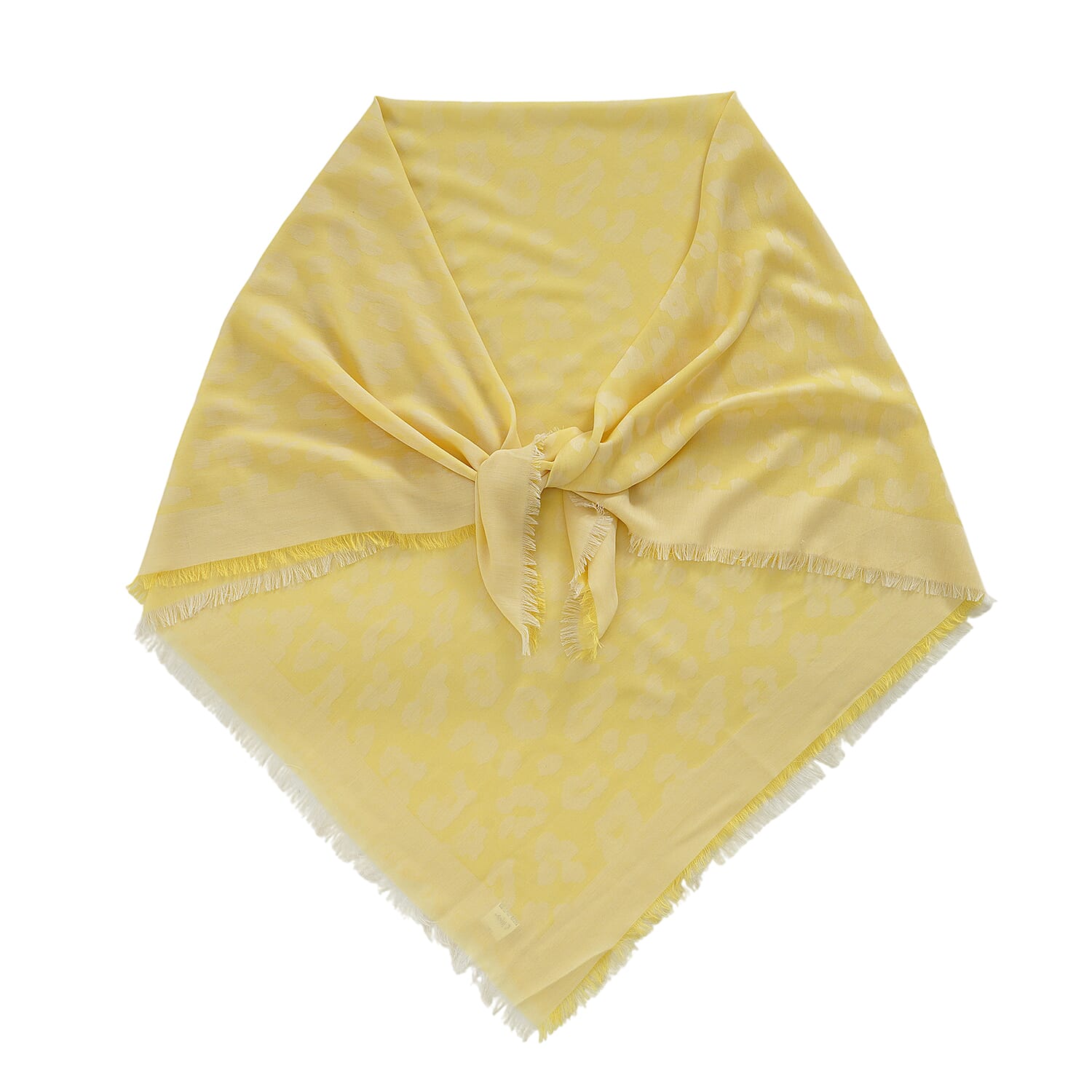 - Maisi 100% Cotton Printed Square Scarf (140 x 140 cm) - Yellow