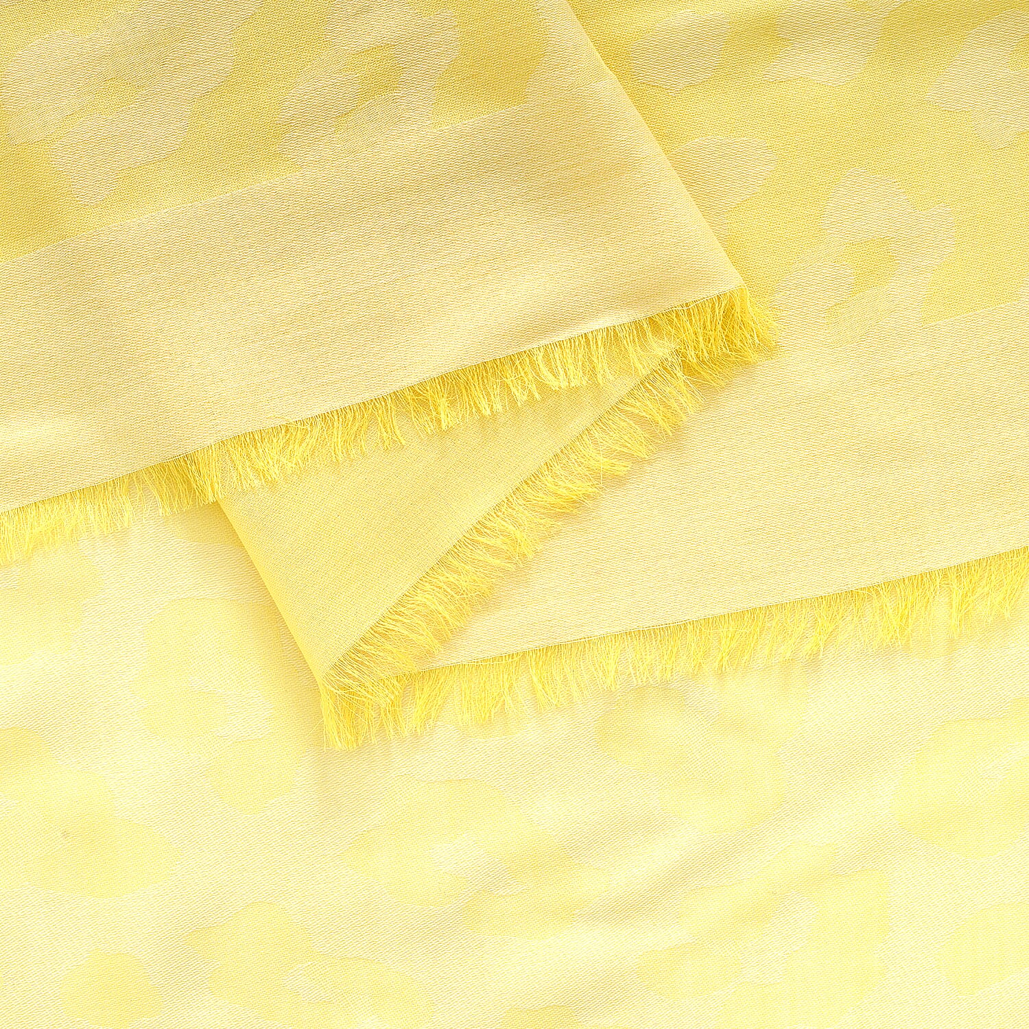 - Maisi 100% Cotton Printed Square Scarf (140 x 140 cm) - Yellow