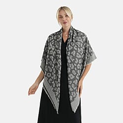 - Maisi 100% Cotton Printed Square Scarf (140 x 140 cm) - Coffee