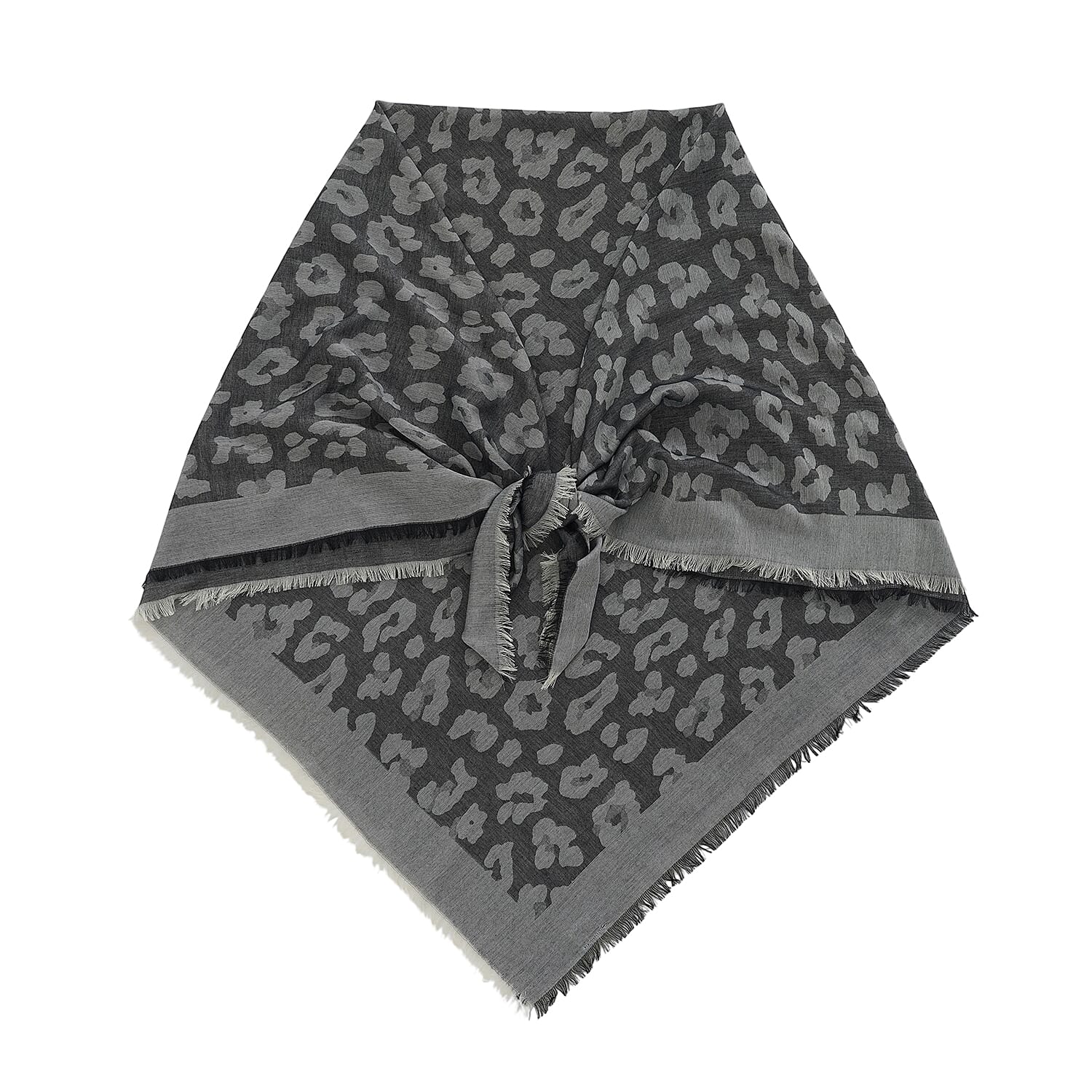 - Maisi 100% Cotton Printed Square Scarf (140 x 140 cm) - Black