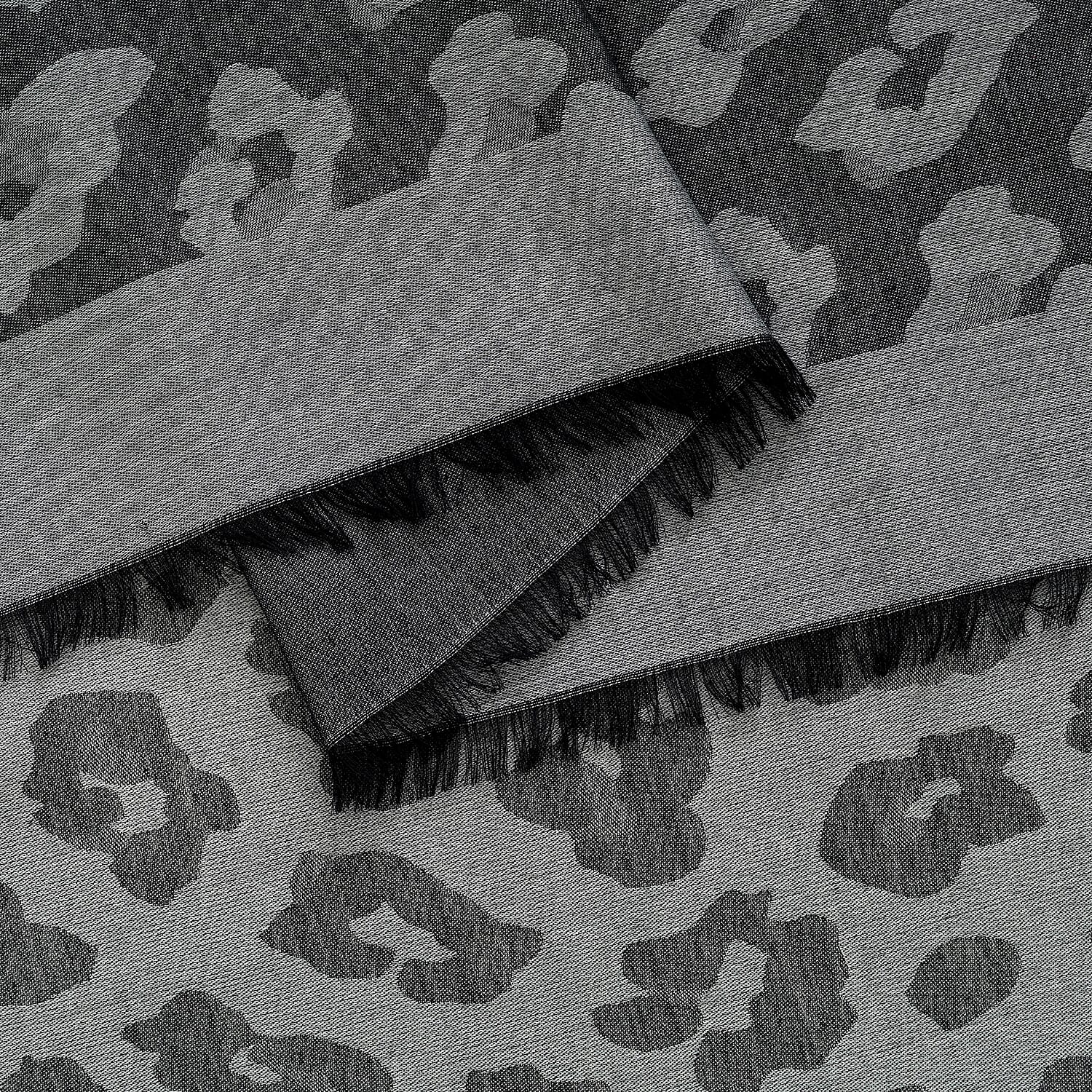 - Maisi 100% Cotton Printed Square Scarf (140 x 140 cm) - Black