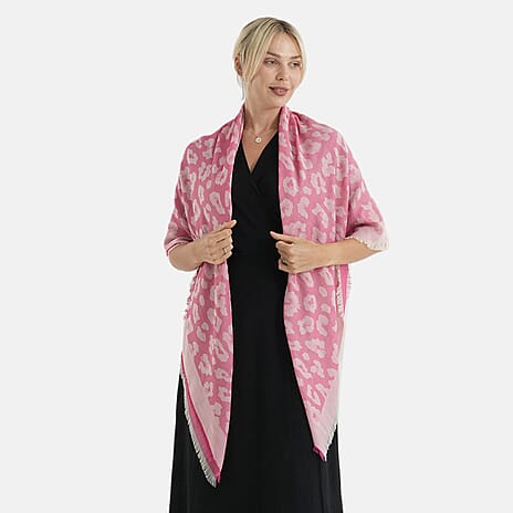 - Maisi 100% Cotton Printed Square Scarf (140 x 140 cm) - Pink