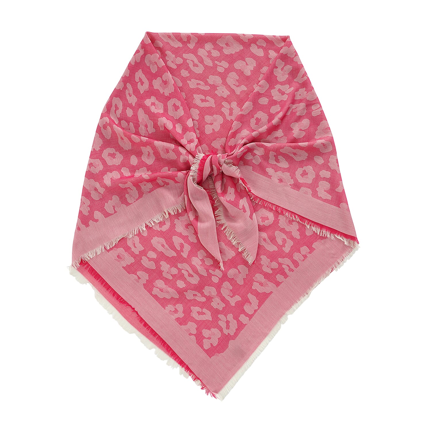 - Maisi 100% Cotton Printed Square Scarf (140 x 140 cm) - Pink