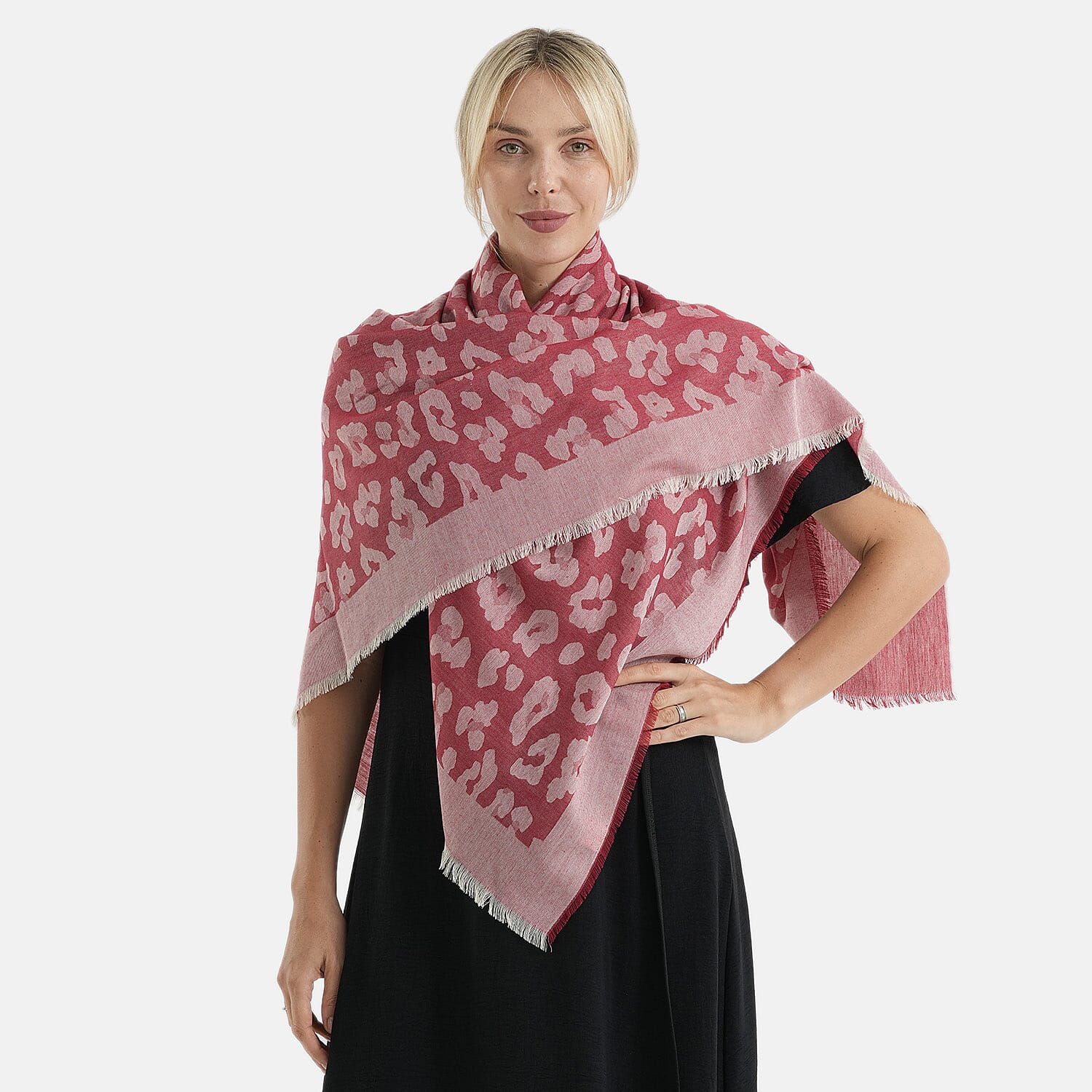 - Maisi 100% Cotton Printed Square Scarf (140 x 140 cm) - Red
